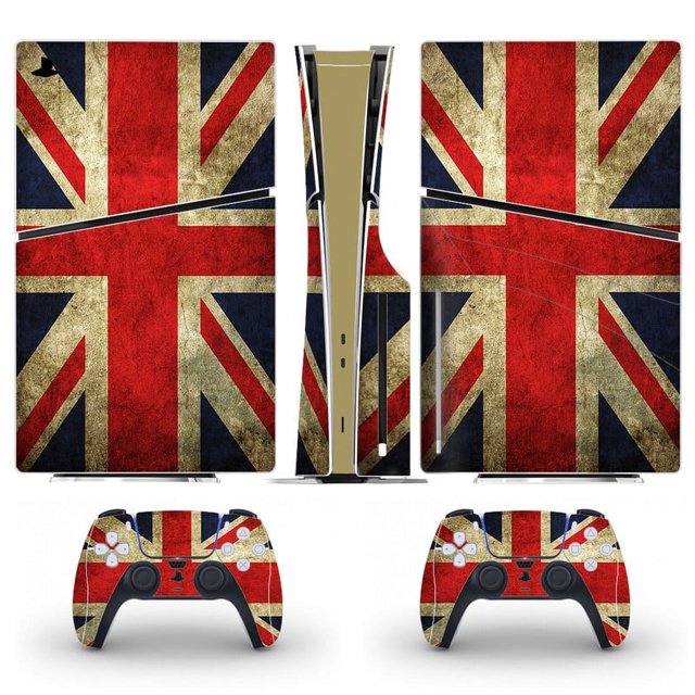 Playstation 5 Slim Ps5 Slim UK Skin Decal And Controller Stickers Set, Scratch-resistant (Disk03)