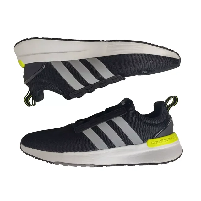 Adi-das Racer TR21 Black White Grey Solar Yellow Sneakers Shoes GX0651 Men's 12