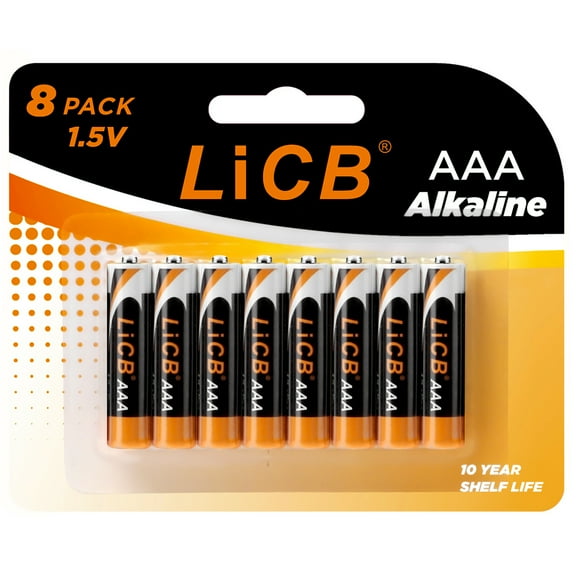 LiCB High Capacity Alkaline AAA Batteries (8-Pack), 1.5 Volts Long-Lasting Triple A Battery
