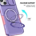 thumbnail image 2 of Allytech Magnetic Case for iPhone 13 with Lens Slide Cover, [Non-Slip] [Military Grade Protection] Slim Shockproof Ring Stand Case Support Wireless Charging, Purple, 2 of 10