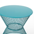 thumbnail image 6 of GDF Studio Doane Outdoor Metal Mesh Hourglass Side Table, Matte Teal, 6 of 8