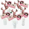 Big Dot of Happiness Pink Gone Hunting - Deer Hunting Girl Camo Baby Shower or Birthday Party Centerpiece Sticks - Table Toppers - Set of 15
