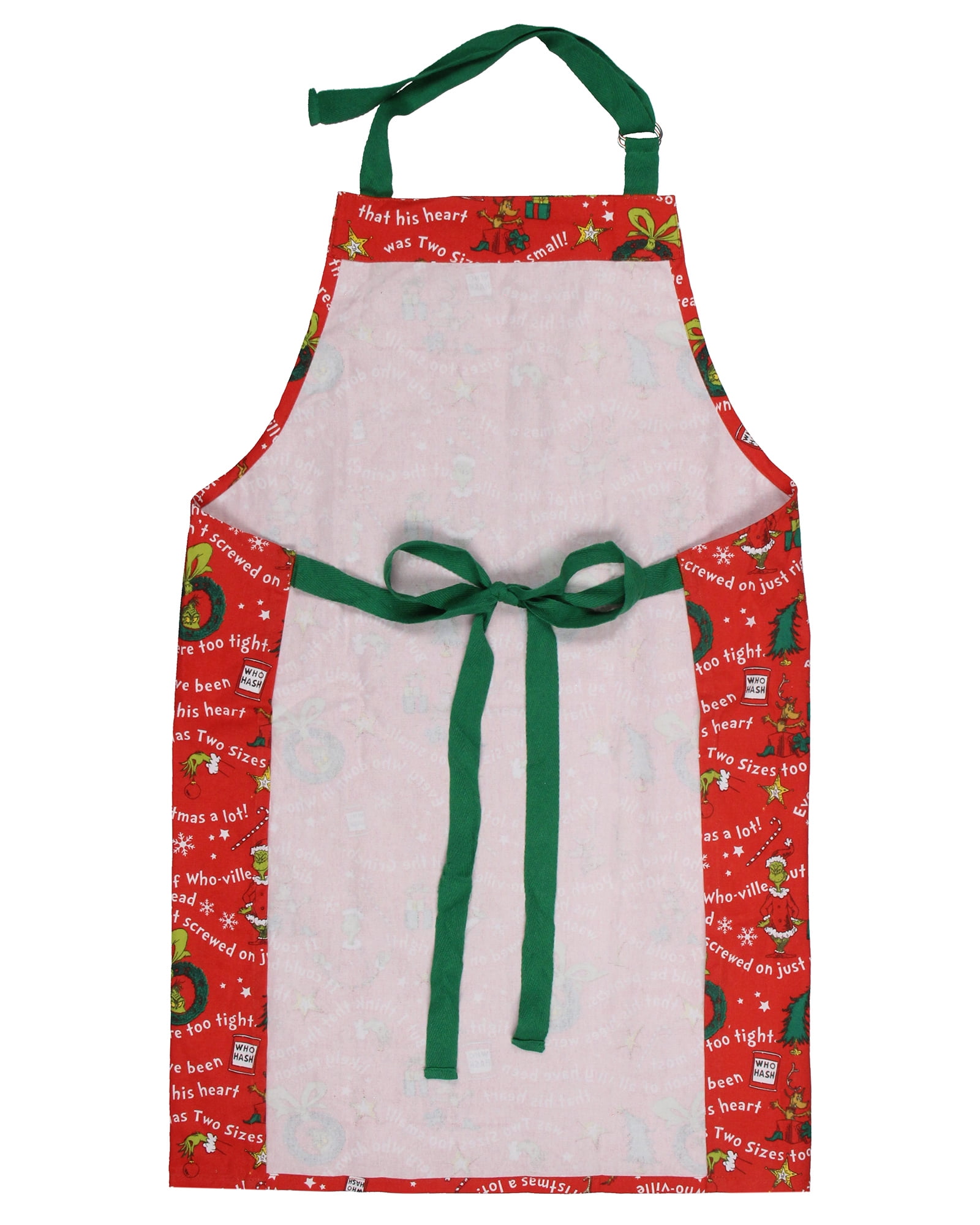 Dr Seuss's How The GRINCH Stole Christmas Storybook Icons Adult Kitchen Apron w/Adjustable Neck Strap For Baking Cooking