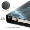thumbnail image 3 of FORMRS 3 Ring Photo Album 4"x6" Self Adhesive Large Capacity PU Leather Cover, Lightning Pattern, 3 of 8