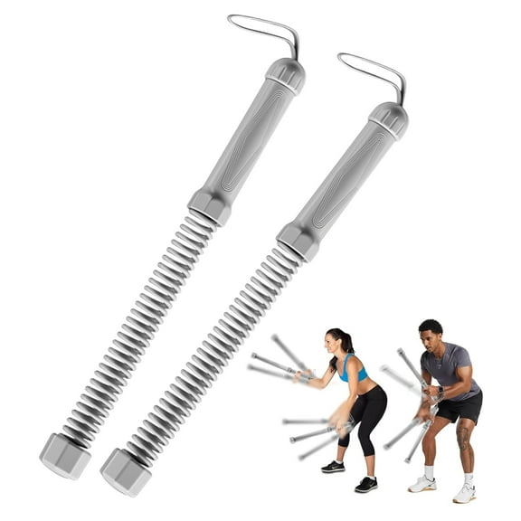 HEYMKGO Weighted Ropeless Battle Ropes - Cordless Fitness Equipment for Home Gym, Portable Quiet Exercise Rope for Full Body Workout, Men & Women, Travel-Friendly (Gray, 2-Pack)