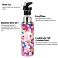thumbnail image 3 of Yayeee 20oz Insulated Water Bottle Double Wall Stainless Steel with Flip Straw Lid, Purple Colorful Circles, 3 of 7