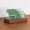 thumbnail image 2 of Walnut Brass Business Card Holder Wooden Business Card Holder Metal Business Card Rack Solid Wood Card Note Box, 2 of 5