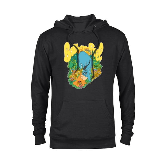 Disney Winnie the Pooh Eeyore Bother Free Sixties Retro - Pullover Hoodie for Adults - Customized-Black