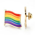thumbnail image 3 of Alloy Enamel Brooches Enamel Pin with Butterfly Clutches Pride Flag/Rainbow Flag Light Gold Cadmium Free & Nickel Free Colorful 25x26x2mm Pin 1mm, 3 of 3