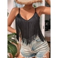 thumbnail image 3 of Womens Western Cowgirl Fringe Top - Country Concert Outfits Festival Tassel Hem Boho Rodeo Camisole Rave Tank Shirt, 3 of 6