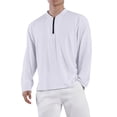 thumbnail image 1 of 2025 Camisa de manga larga con media cremallera para hombre: corte holgado, tejido transpirable, prenda interior deportiva - M-XXXL, 1 of 8