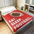 thumbnail image 2 of Sports Fleece Blanket 40" x 50" Eat Sleep Football Red Lightweight Fuzzy Cozy Soft Warm Throw for Man Boy Teen, Air Conditioning, 2 of 6