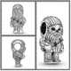 thumbnail image 2 of Accesorios de anime yuxing Joyas de plata S925 Star Wars Yoda Bb-8 R2 Mandalorian DIY cuentas pulsera Collar Charm Compatible con Pandora, 2 of 5
