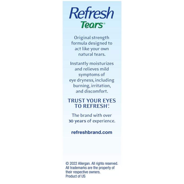 Refresh Tears Lubricant Eye Drops Artificial Tears, 30 ml, 2 Bottles HSA/FSA Eligible - Walmart.com Refresh Tears Lubricant Eye Drops Artificial Tears, 30 ml, 2 Bottles HSA/FSA Eligible - Walmart.com