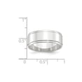 thumbnail image 4 of Auriga Fine Jewelry 10K White Gold 8mm Flat with Step Edge Wedding Band for Women Size 10.5, 4 of 7