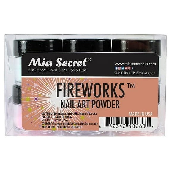 6PC Mia Secret Nail New Acrylic Art Powder New Collection Fireworks