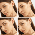 thumbnail image 6 of 12 Pairs Surgical Stainless Steel Flat Back Birthstone Cubic Zirconia Stud Earrings, Gold Plated Screw Back Round Star Heart Flower Hexagon Triangle CZ Stud Earrings Set, 6 of 8