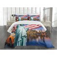 thumbnail image 3 of Ambesonne United States Quilted Bedspread Set 3 Pcs, USA Touristic Concept, Queen Size, Multicolor, 3 of 5