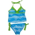 thumbnail image 2 of Laguna Girls Blue Tie Dye With Peace Sign Tankini Swimming Suit Swim 2 PC 4, 2 of 2