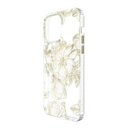 onn. White Metallic Floral Phone Case for iPhone 14 Pro Max