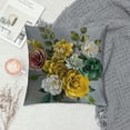 thumbnail image 2 of Shiartex  3D Flower Throw Pillow Covers Aesthetic Decorative Square Cushion Cover Colorful Floral Accent Pillow Case Handmade Pillowcase Bed Couch Bedroom Chair 18x18 Inch Grey Yellow, 2 of 5