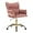 Rose, variant on KCC Modern Velvet Home Office Desk Chair with Hand Woven Backrest, Upholstered Adjustable Makeup Vanity Chair with Armrest and Golden Metal Base with Wheels for Living Room Bedroom Study(Rose)
