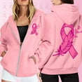 thumbnail image 2 of Shadoumai Womens Zip Up Hoodie Cancer Awareness Pullover Long Sleeve Casual Athletic Sweatshirt With Pocket Drawstring Fall Winter Jackets, 2 of 5