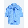 thumbnail image 5 of Free Assembly Women's Cotton Bow Blouse with Short Puff Sleeves, Sizes XS-XXL, 5 of 5