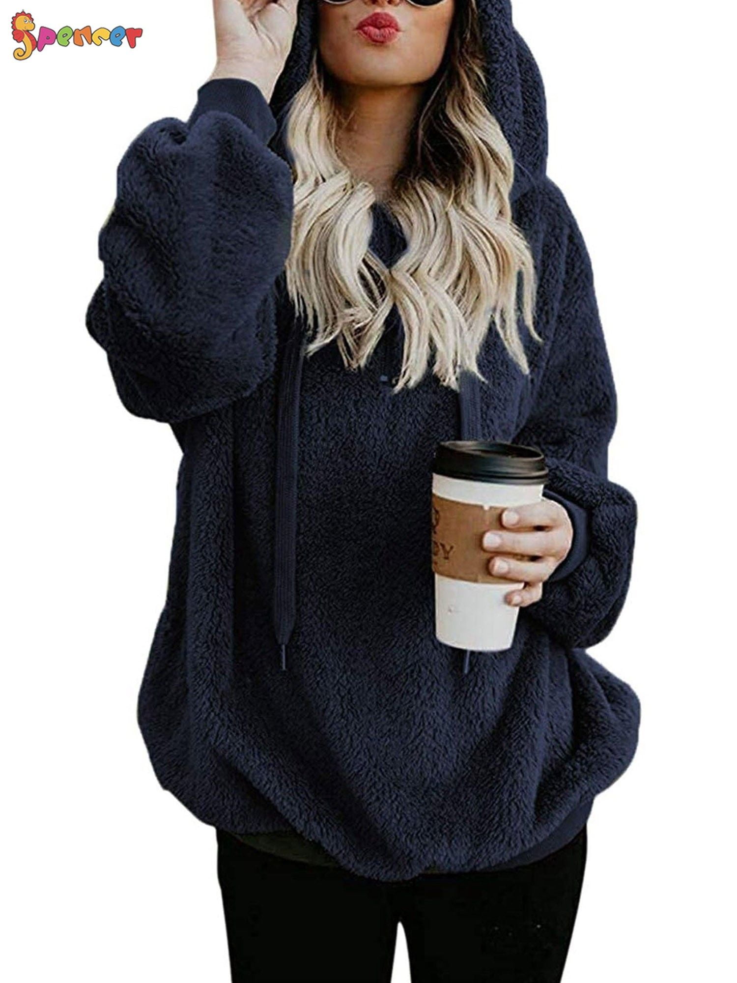 Warm Fuzzy Fleece Sweatshirt Casual 