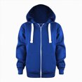 thumbnail image 2 of TOWED22 Hoodies for Girls Boys Baggy Zip Up Classic Hooded Sweatshirts Casual Solid Long Sleeve Jacket with Pockets,Dark Blue,11-12 Y, 2 of 9