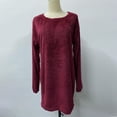 thumbnail image 4 of Aoochasliy Womens Sweaters Pullover Clearance Autumn and Winter Casaul Solid Loose O-Neck Hairy Pullover Dress, 4 of 5