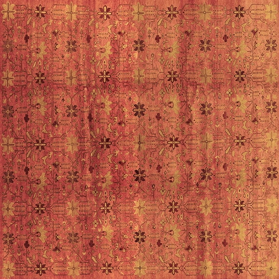 Ahgly Company Indoor Square Oriental Brown Industrial Area Rugs, 5' Square