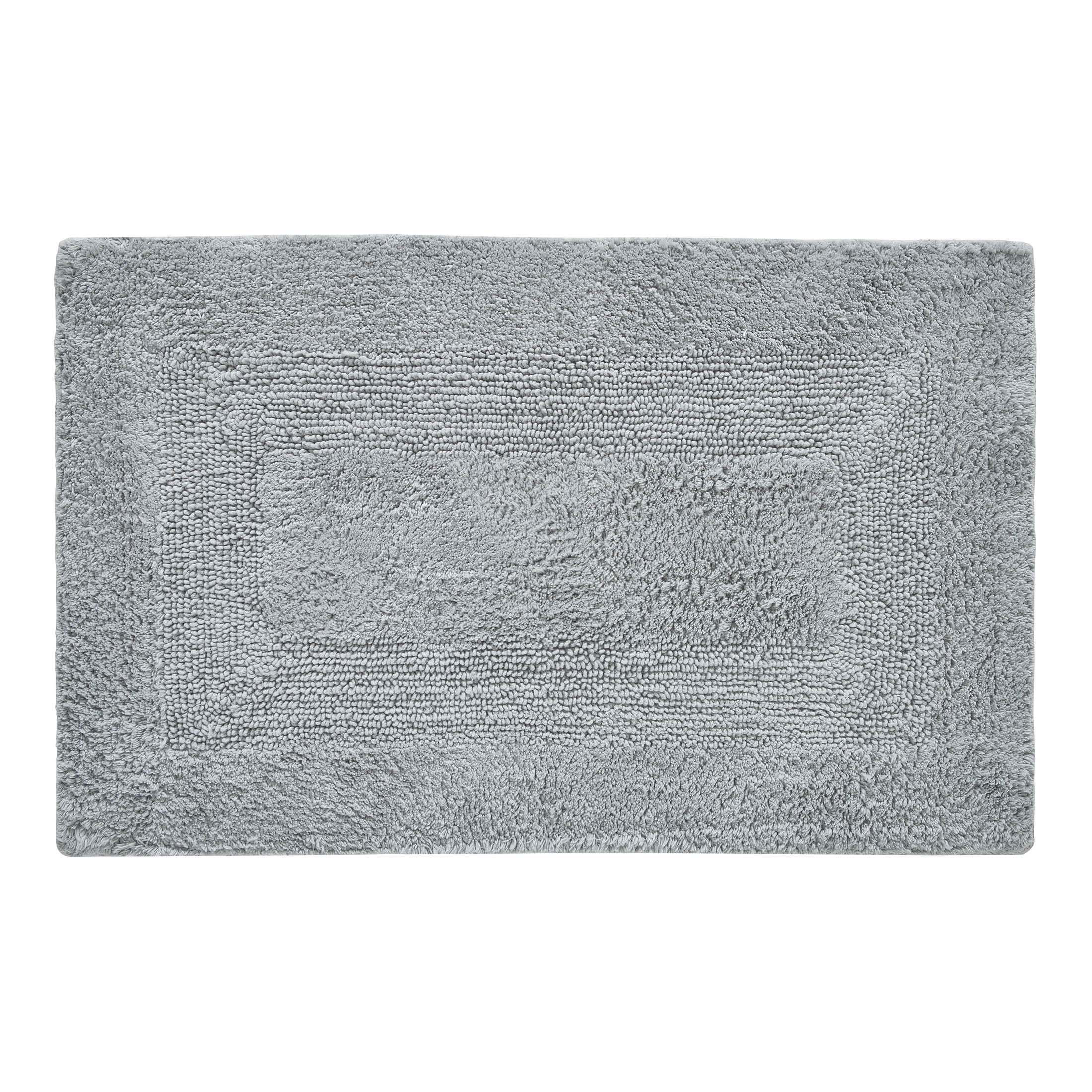 VCNY Home Jessica Solid High Rise Grey Cotton Bath Rug, 20" x 32"