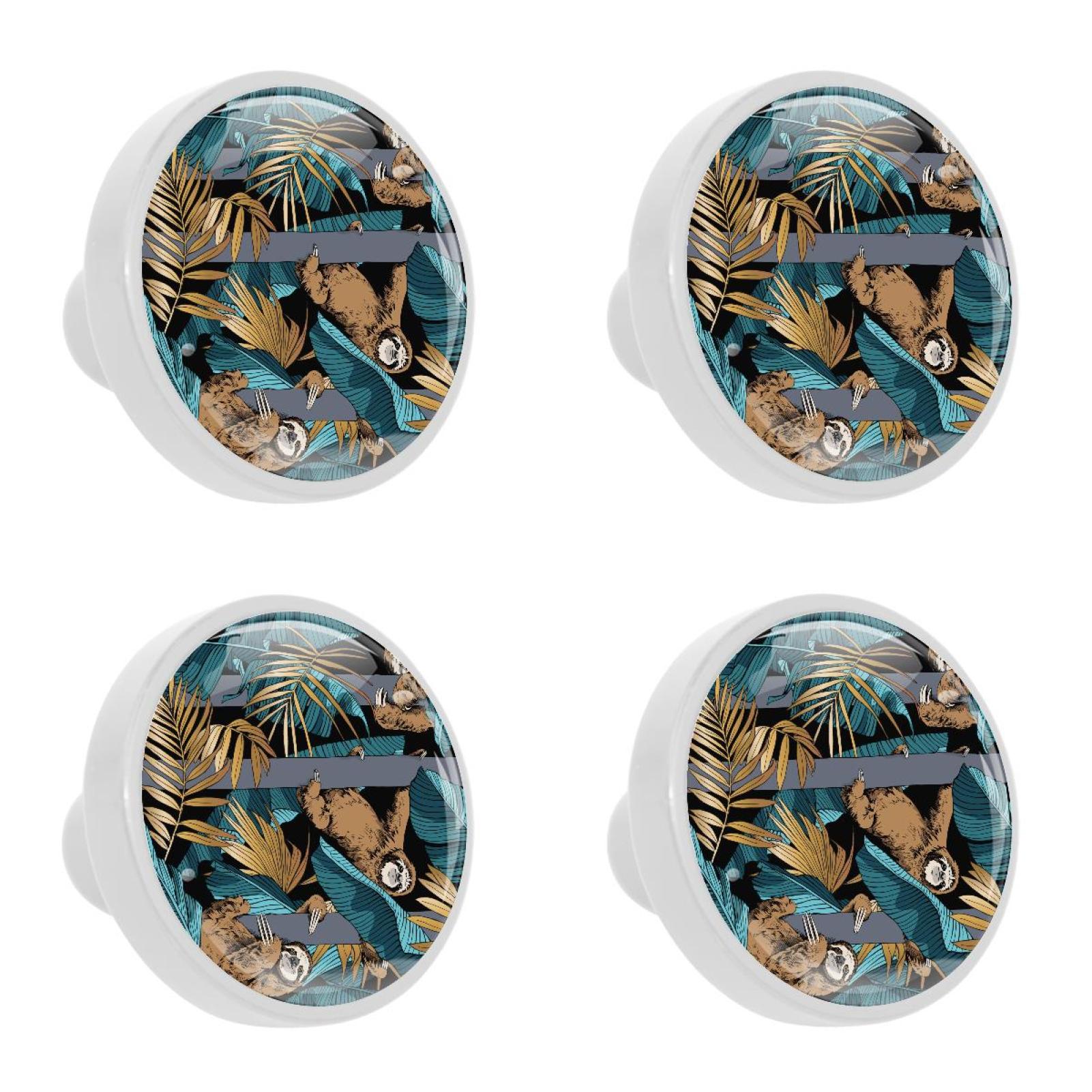 Sloth Handle 4 Pcs Funny Brown Sloth Knobs for Kitchen Cabinet Cupboard Dresser ...