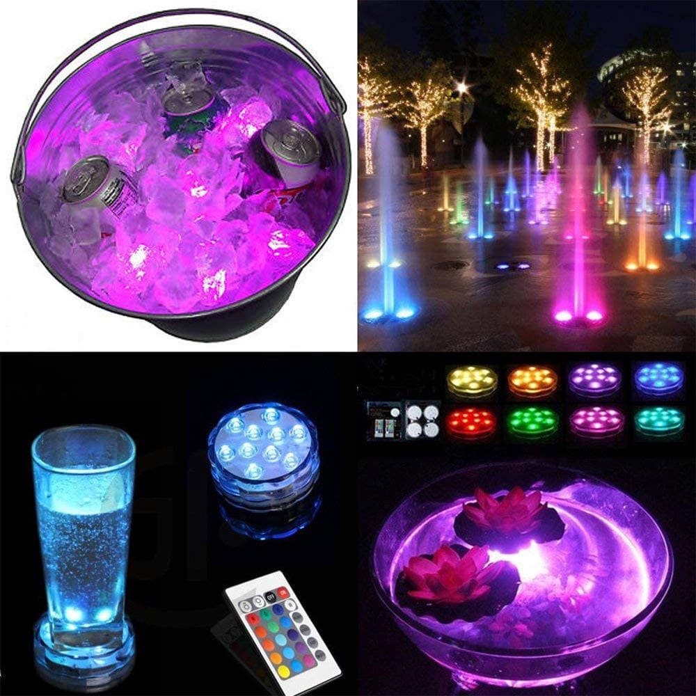 Boat Lights Wireless Battery Operated, Waterproof Marine Led Light for Deck Light Courtesy Interior Lights, for Fishing Kayak Duck Boat, RGB Multi Color Remote Controlled, 8pcs