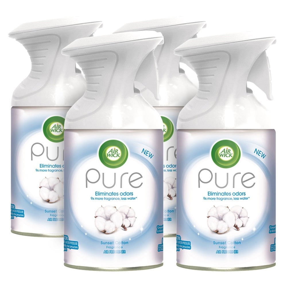 Air Wick Pure 5.5oz Air Freshener Spray, Sunset Cotton (4Pack