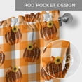 thumbnail image 6 of Leopard Pumpkin Fall Farmhouse Short Window Curtain Valances, Thanksgiving Orange Buffalo Check Rod Pocket Kitchen Valances for Living Room Bedroom Bathroom Cafe 54" x 18", 6 of 8