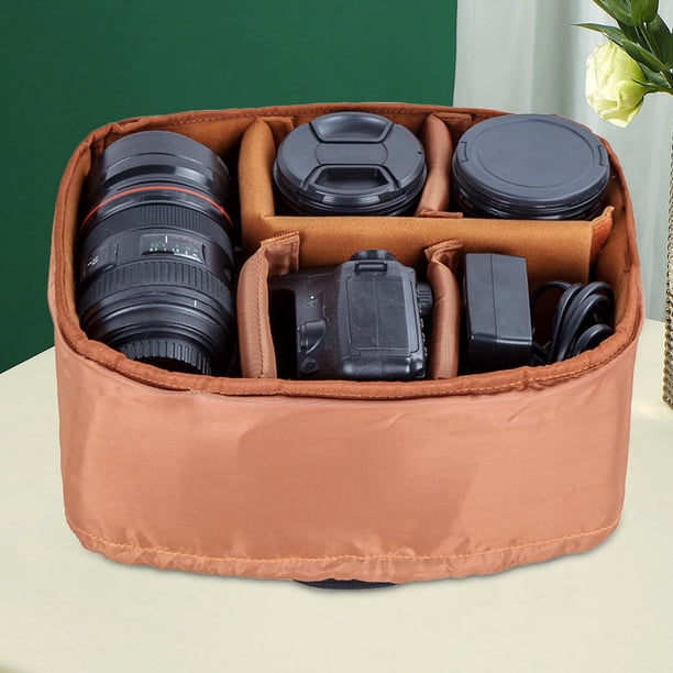 Bolsa De Inserción Acolchada Para Cámara | Impermeable Y Antigolpes | Con Divisor Ajustable, Color Amarillo