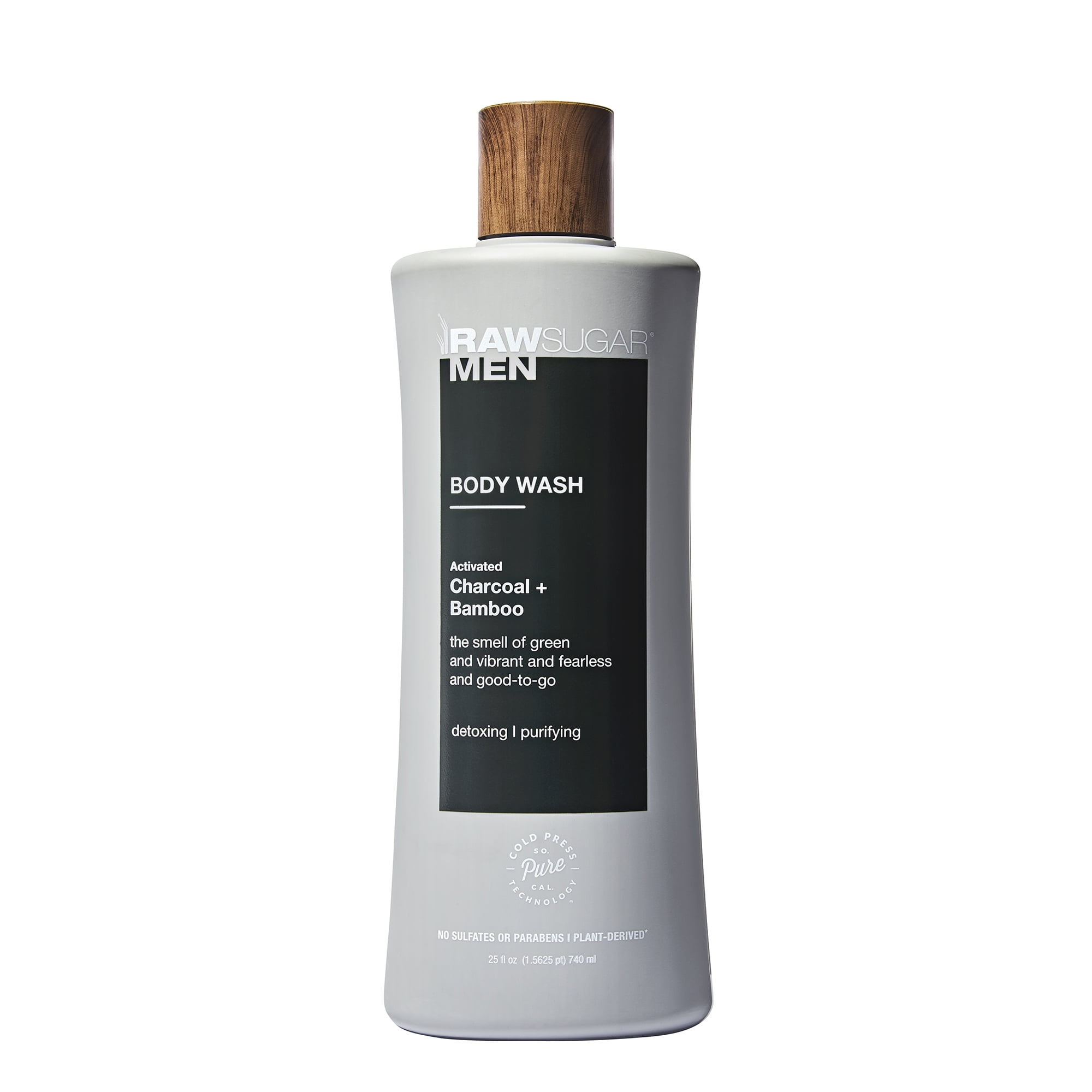 Raw Sugar Men's Body Wash, Activated Charcoal and Bamboo, 25 fl oz