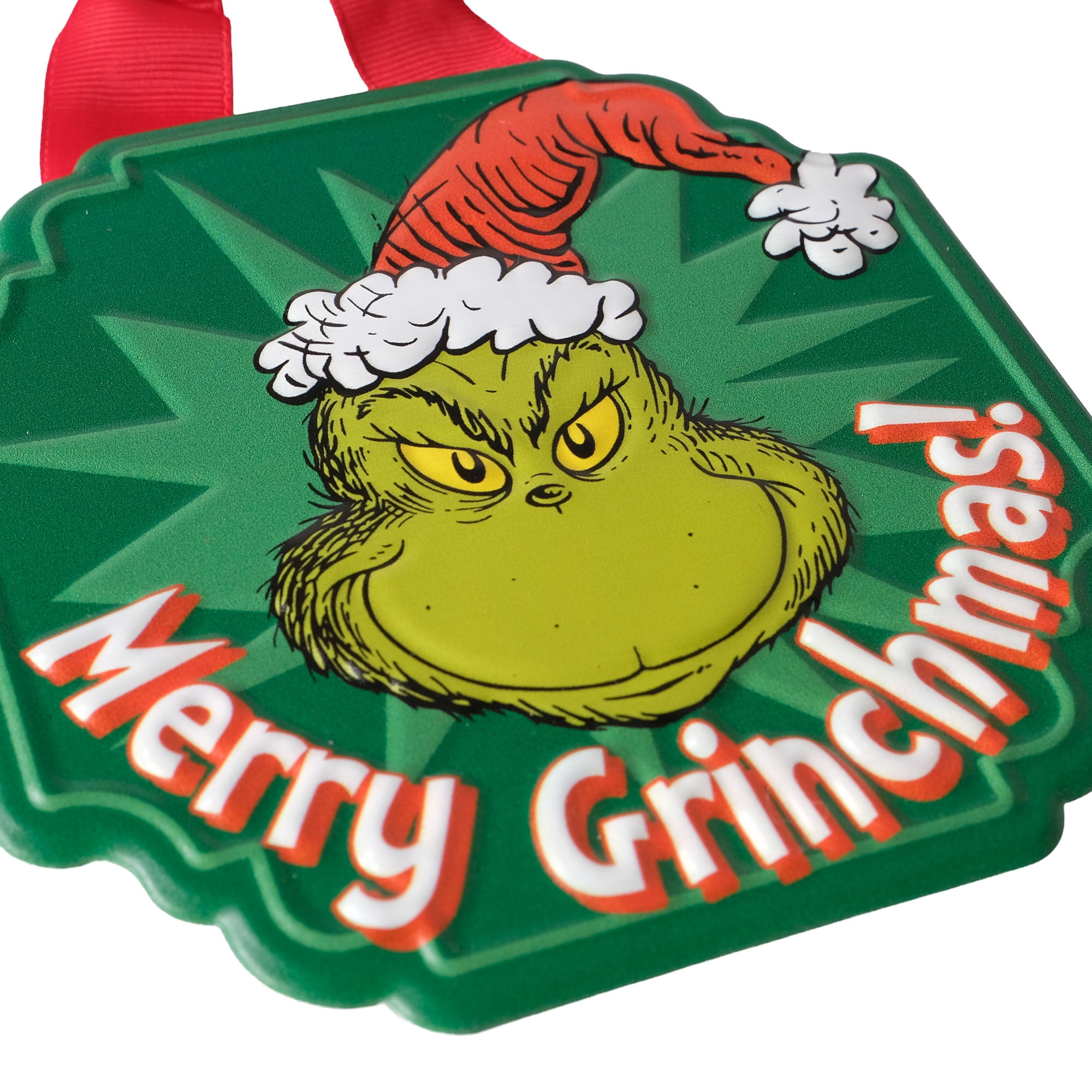 Grinch Mini Metal Hanging Sign 5-6 Inch - Merry Grinchmas
