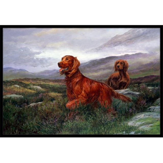 Irish Setters by Elizabeth Halstead Indoor or Outdoor Mat, 24 x 36