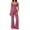 Purple, variant on Telankuip Two Piece Workout Sets for Women Sleeveless V-Neck Racerback Tank Top Matching High Waist Flare Leg Yoga Pants Casual Solid Color Slim Fitted Gym Fitness Running Outfits XL