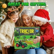 HopeRock Tractor Toy, Farm Toys Set for Toddlers Boys Age 3 4 5 6 Years, Realistic Pretend Play for Little Farmers, Christmas Birthday Gifts for Toddlers 3-6 years old.