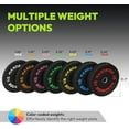 thumbnail image 3 of HANDBODE Bumper Plates High-Bounce Olympic Weight Plates, Colored crumb rubber plate for Weight Lifting and Strength Training 160LB with 45 lb (20 kg) Silver Barbell, 3 of 9
