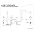 thumbnail image 2 of Kingston Brass KS1272PKXBS 8" Centerset Kitchen Faucet with Brass Sprayer, Polished Brass, 2 of 3