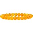 thumbnail image 1 of Natural Yellow Agate Gemstone 8mm Round Beads Stretch Bracelet 7" Unisex, 1 of 5