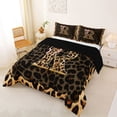 thumbnail image 2 of Manfei Kawaii Bow Letter R Monogrammed Full Size Comforter Sets 3 Pieces for Teens Girls,Vintage Cheetah Print Alphabet Bedding Sets for Female,Black Reversible,Super Cozy Room Decor, 2 of 6