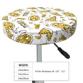 thumbnail image 2 of Cute Gold Pizza Round Bar Stool Seat Covers, Elastic Round Chair Cover Stool Seat Slipcover Bar Stool Cushions Round Pad for 12-14 inch, 2 of 5