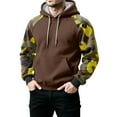 thumbnail image 4 of Men’s Pullover Hoodie with Camouflage Print Long Sleeve Drawstring Hooded Sweatshirt Casual Loose Fit Kangaroo Pocket Light Brown 2XL, 4 of 5