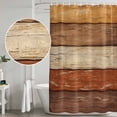 thumbnail image 4 of Polyester Fabric Farmhouse Burnt Orange Brown Shower Curtain, Vintage Wooden Striped Waterproof Bathtub Curtain Bathroom Decor Set with Hooks 36 x 78 Inches, 4 of 6